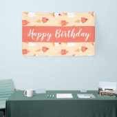 アイスクリームコーンと散水誕生日桃 横断幕 (トレードショー)