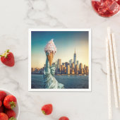 アイスクリームコーンと自由の女神 スタンダードカクテルナプキン (インサイチュ)