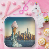 アイスクリームコーンと自由の女神 ペーパープレート (パーティー)