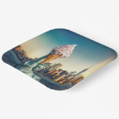 アイスクリームコーンと自由の女神 ペーパープレート (傾斜あり)