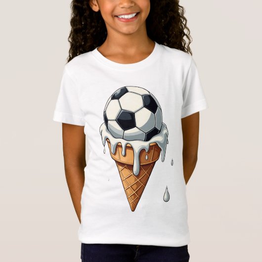 アイスクリームコーンのサッカーボール Tシャツ (正面)