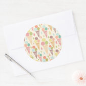 アイスクリームコーンのパターン ラウンドシール (封筒)