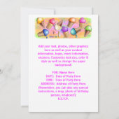 アイスクリームコーンのパーティの招待状 招待状 (裏面)