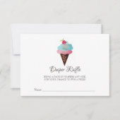 アイスクリームコーンのベビーシャワーのおむつのラッフル 招待状 (正面)