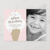 アイスクリームコーンの写真 子供の誕生日パーティー インビテーションポストカード (正面)