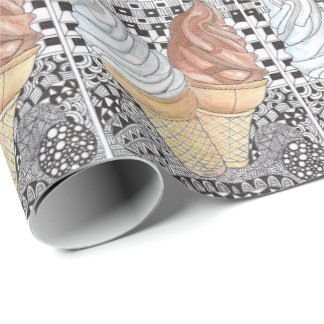 アイスクリームコーンの包装紙 ラッピングペーパー