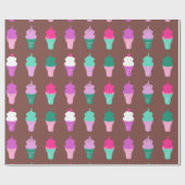 アイスクリームコーンの包装紙 ラッピングペーパー (フラット)