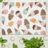 アイスクリームコーンの台所タオル キッチンタオル (折り畳み)