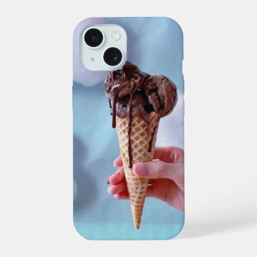 アイスクリームコーンの溶解 iPhone 15ケース (裏面)