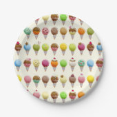 アイスクリームコーンはパターンに風味を付けます ペーパープレート (正面)