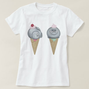 アイスクリームコーンをシール Tシャツ