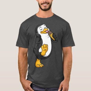 アイスクリームコーンを持つペンギン Tシャツ