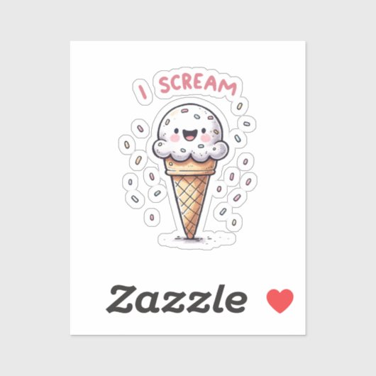 アイスクリームコーンを振りかける シール (シート)