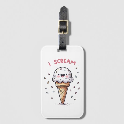 アイスクリームコーンを振りかける ラゲッジタグ (正面縦)