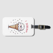 アイスクリームコーンを振りかける ラゲッジタグ (正面横)