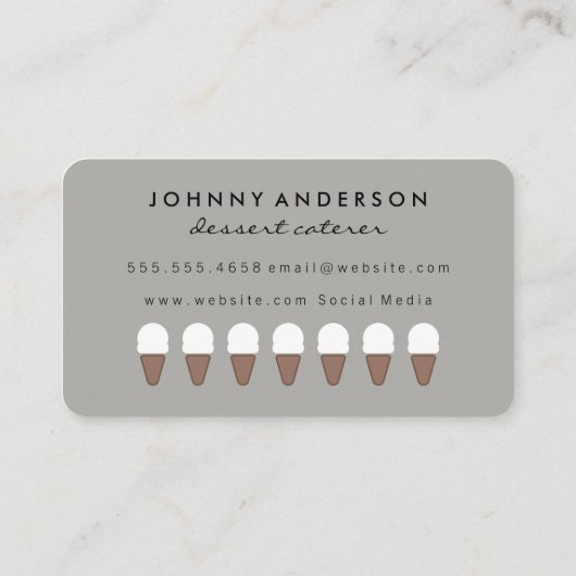 アイスクリームコーンアイコン/バリエーション/パンチカード ロイヤリティカード (裏面)