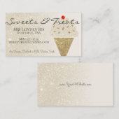 アイスクリームコーンオングリッターグラデーションスイートショップ 名刺 (正面/裏面)