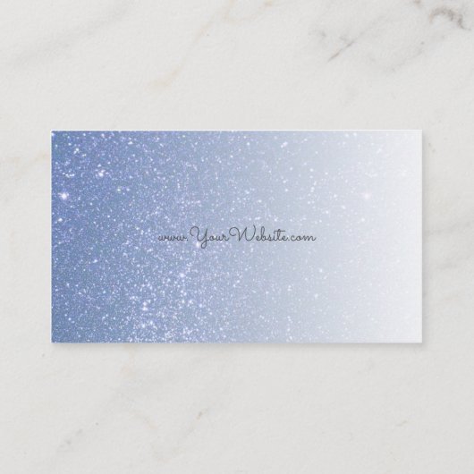 アイスクリームコーンオンブルーグリッターグラデーション 名刺 (裏面)