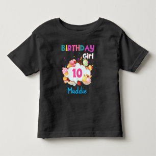 アイスクリームコーンカラフル誕生日ガールマッチング トドラーTシャツ