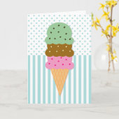 アイスクリームコーンカード カード (黄色い花)