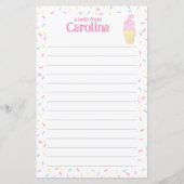 アイスクリームコーンキッズ並び手紙の筆記用紙 (正面)