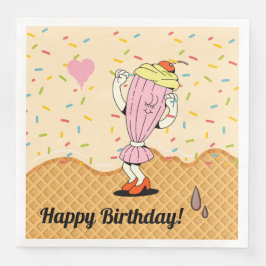 アイスクリームコーンキャラクターパーティーテーブル紙吹雪