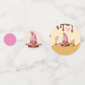 アイスクリームコーンキャラクターパーティーテーブル紙吹雪 コンフェッティ (正面)