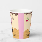 アイスクリームコーンキャラクターパーティーデコール 紙コップ (右)