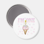 アイスクリームコーンケーキ私が1つ マグネット (正面/裏面)