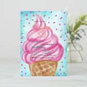 アイスクリームコーンサマーバースデーパーティー 招待状 (スタンド正面)