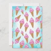 アイスクリームコーンサマーバースデーパーティー 招待状 (裏面)