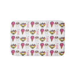 アイスクリームコーンサンデーシェイクバナナスプリット バスマット