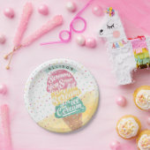 アイスクリームコーンスクープが明るい誕生日パーティーをおごる ペーパープレート (パーティー)