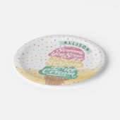 アイスクリームコーンスクープが明るい誕生日パーティーをおごる ペーパープレート (アングル)
