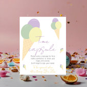 アイスクリームコーンスクープ誕生日パーティータイムカプセル ポスター