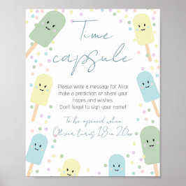 アイスクリームコーンスクープ誕生日パーティータイムカプセル ポスター