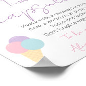 アイスクリームコーンスクープ誕生日パーティータイムカプセル ポスター (角)