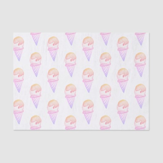 アイスクリームコーンスケッチ |ピンクと紫のフェード 薄葉紙 (正面)