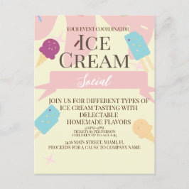 アイスクリームコーンソーシャルフライヤーズイエロー ポストカード