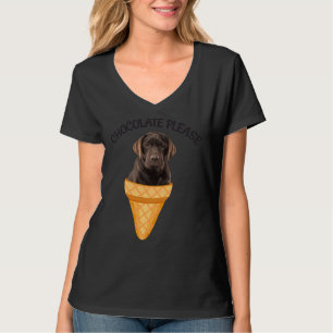 アイスクリームコーンチョコレートラブラドールレトリバードッグPu Tシャツ