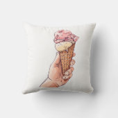 アイスクリームコーンデザインモノグラム名 クッション (裏面)