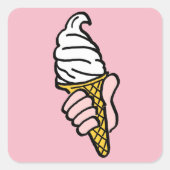 アイスクリームコーンデザイン スクエアシール (正面)