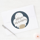 アイスクリームコーンネイビーブルー子供の誕生日パーティーフェイバー ラウンドシール (封筒)