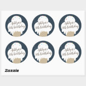 アイスクリームコーンネイビーブルー子供の誕生日パーティーフェイバー ラウンドシール (シート)