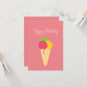 アイスクリームコーンハッピーバースデー カード (正面/裏面インサイチュ)