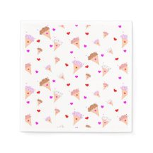 アイスクリームコーンハート味パターン大好き