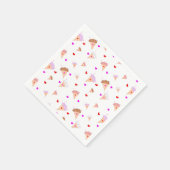 アイスクリームコーンハート味パターン大好き スタンダードカクテルナプキン (角)