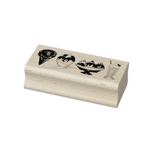 アイスクリームコーンバナナスプリットミルクシェイクサンデ ラバースタンプ (スタンプ)