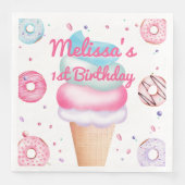 アイスクリームコーンバースデーパーティナプキンズ (正面)