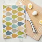 アイスクリームコーンパターン世紀中頃モダン キッチンタオル (四つ折り)